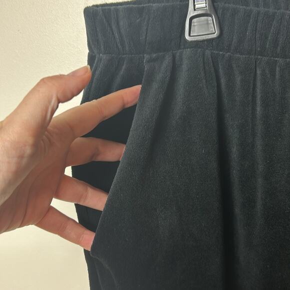 NWT Eileen Fisher black velour easy fit full length pants - Picture 8 of 14